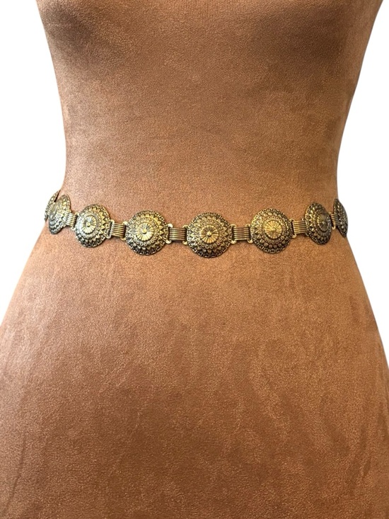 Accessories - Medallion Antique Gold‎ Tone Waist Belt 29” Boho Western Preppy Hip Belt